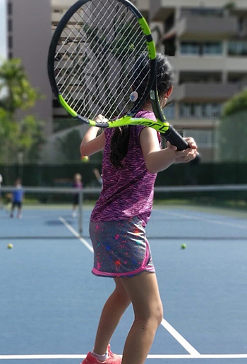 little girl playing tennis, National Tennis School