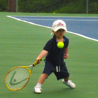 toddler playing tennis, National Tennis School